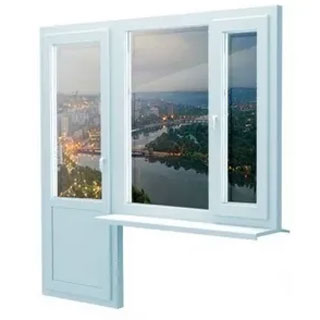 Балконный блок 1500 x 2200 - REHAU Delight-Design 32 мм Клин
