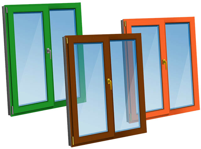 Цветные пластиковые окна - коричневые, серые по доступной цене фото Клин
